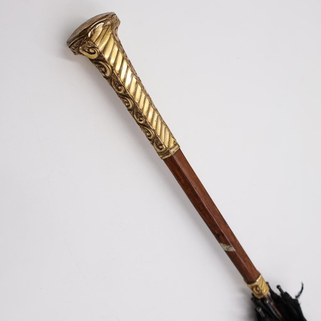 Antique Gold Plated Handle Umbrella - 6