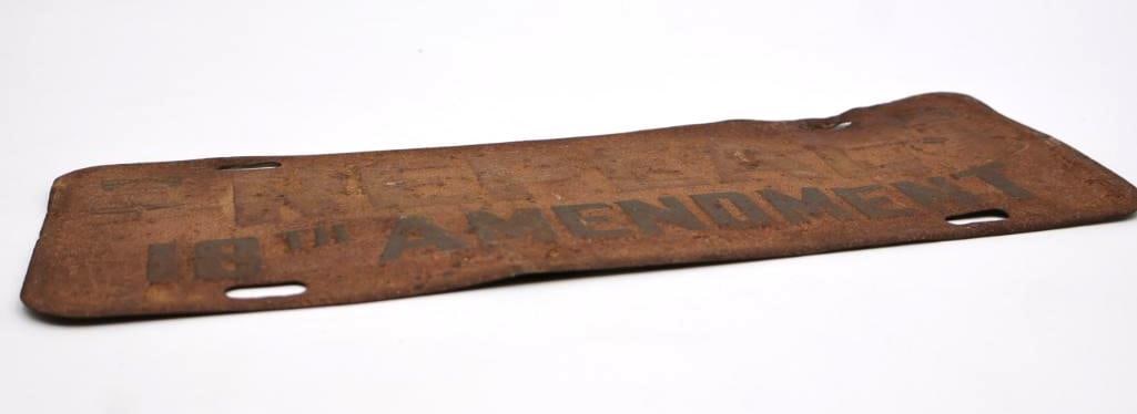 Antique 'Repeal 18th Amendment' License Plate Topper - 7