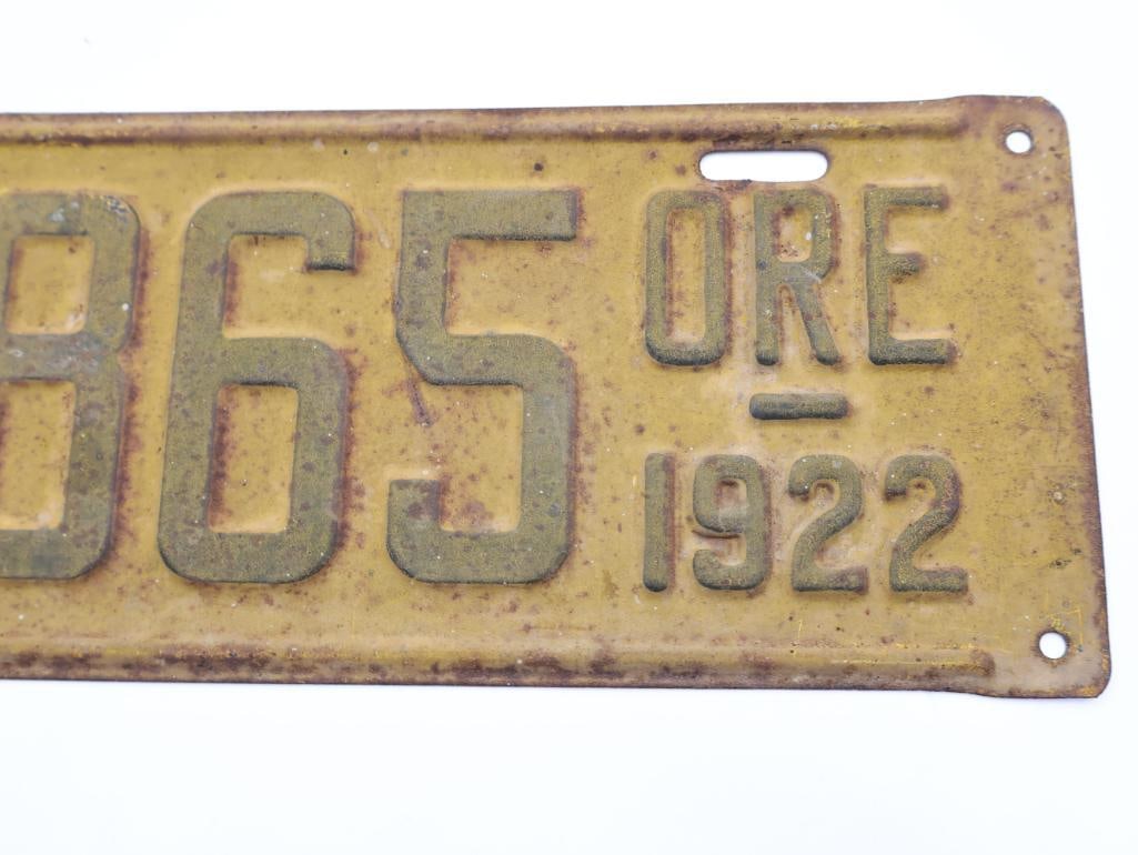 Antique 1922 Oregon License Plate - 4