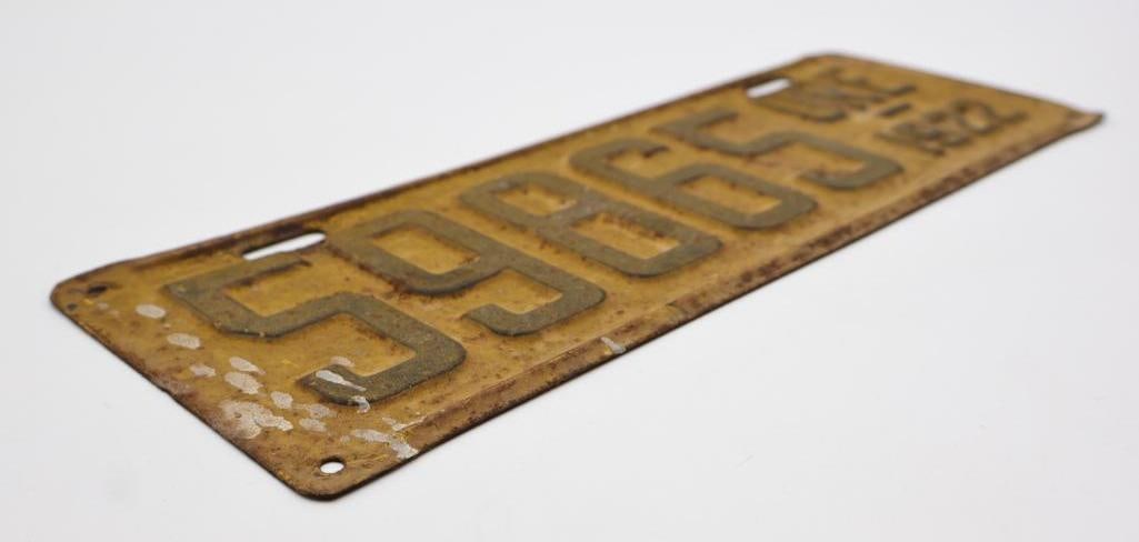 Antique 1922 Oregon License Plate - 5