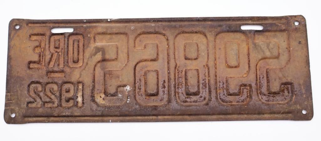 Antique 1922 Oregon License Plate - 6