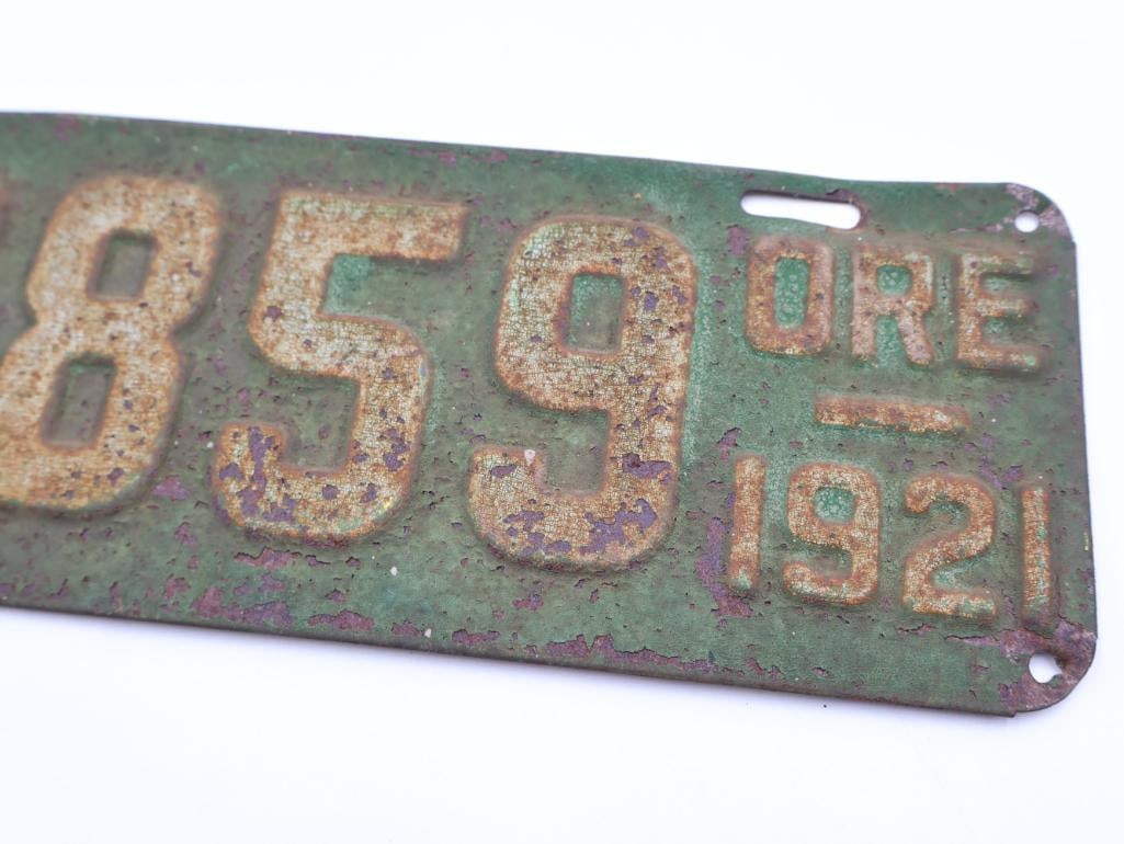 Antique 1921 Oregon License Plate - 4