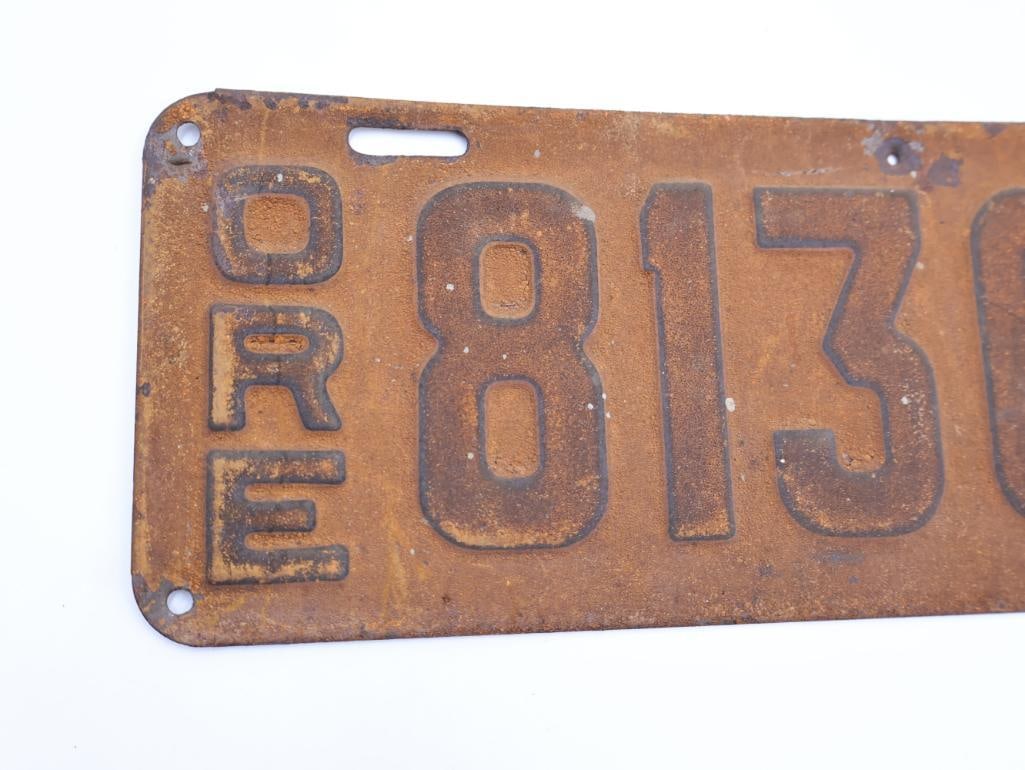 Antique 1919 Oregon License Plate - 4