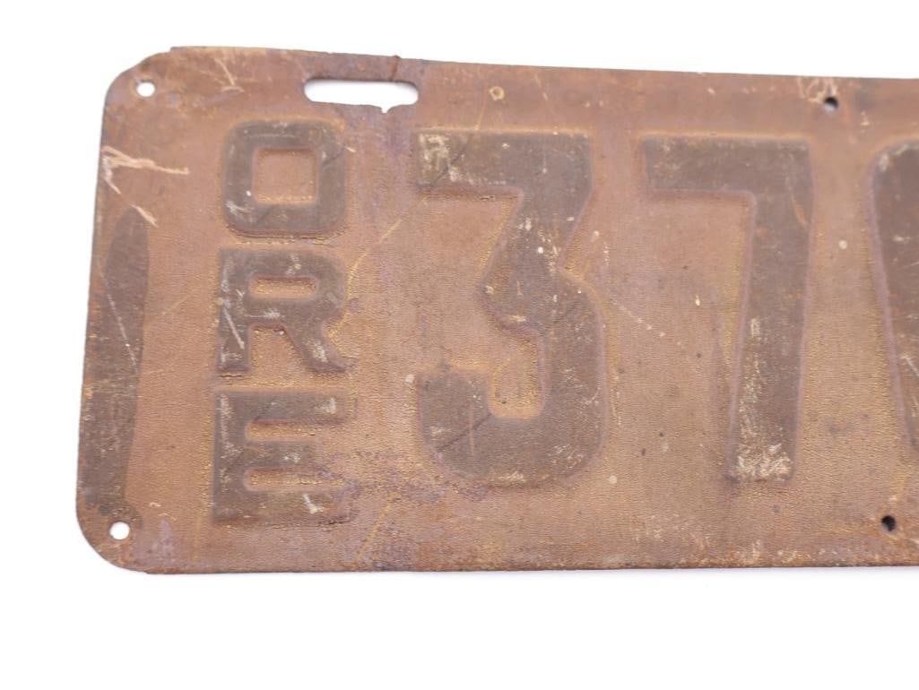 Antique 1918 Oregon License Plate - 3