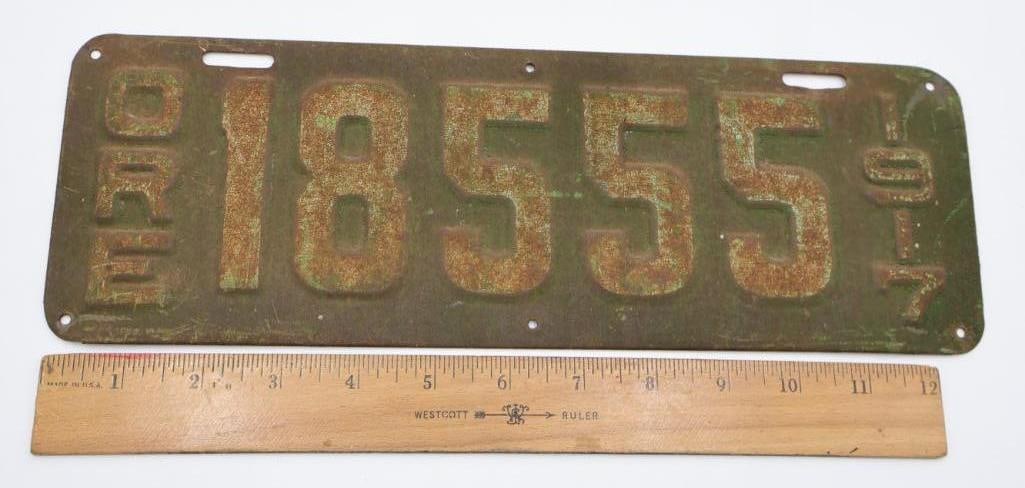 Antique 1917 Oregon License Plate - 2