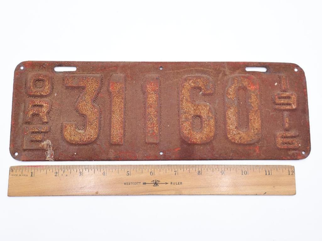 Antique 1916 Oregon License Plate - 2