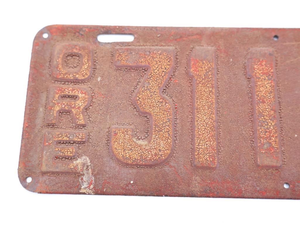 Antique 1916 Oregon License Plate - 3
