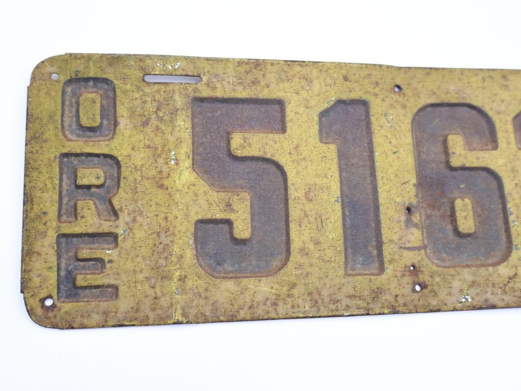 Antique 1915 Oregon License Plate - 3