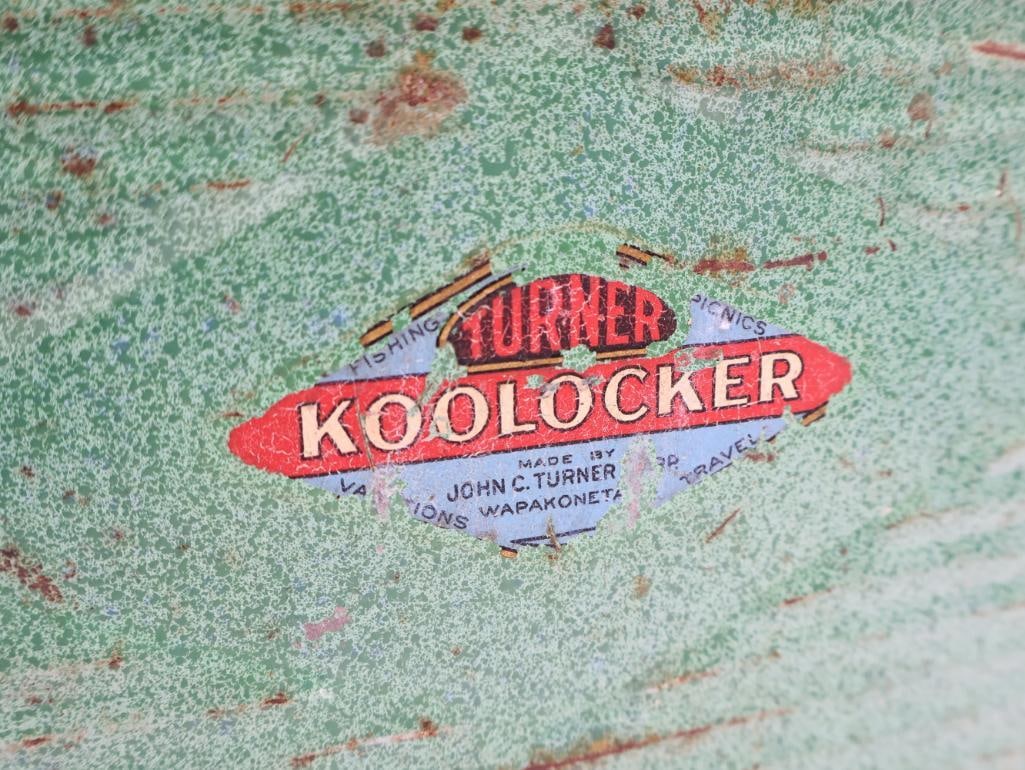 Vintage Turner Koolocker Metal Two Compartment Cooler - 7