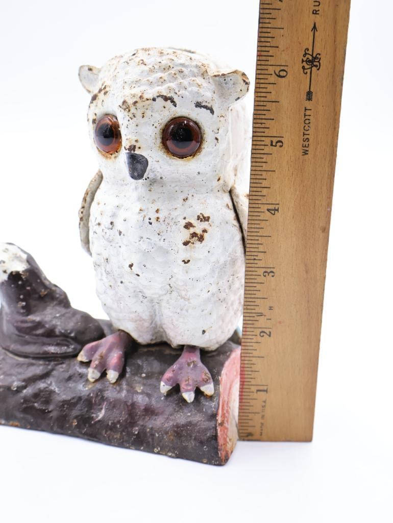 Vintage Cast Iron Owl Bank - 2