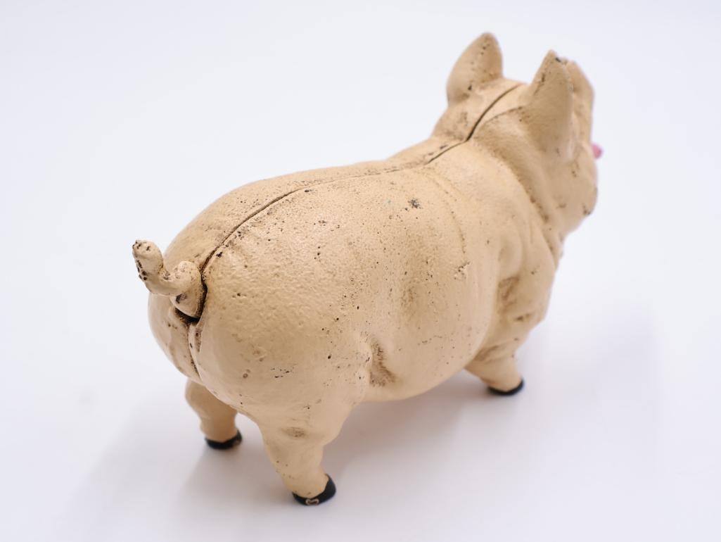 Vintage Cast Iron Pig Bank - 5