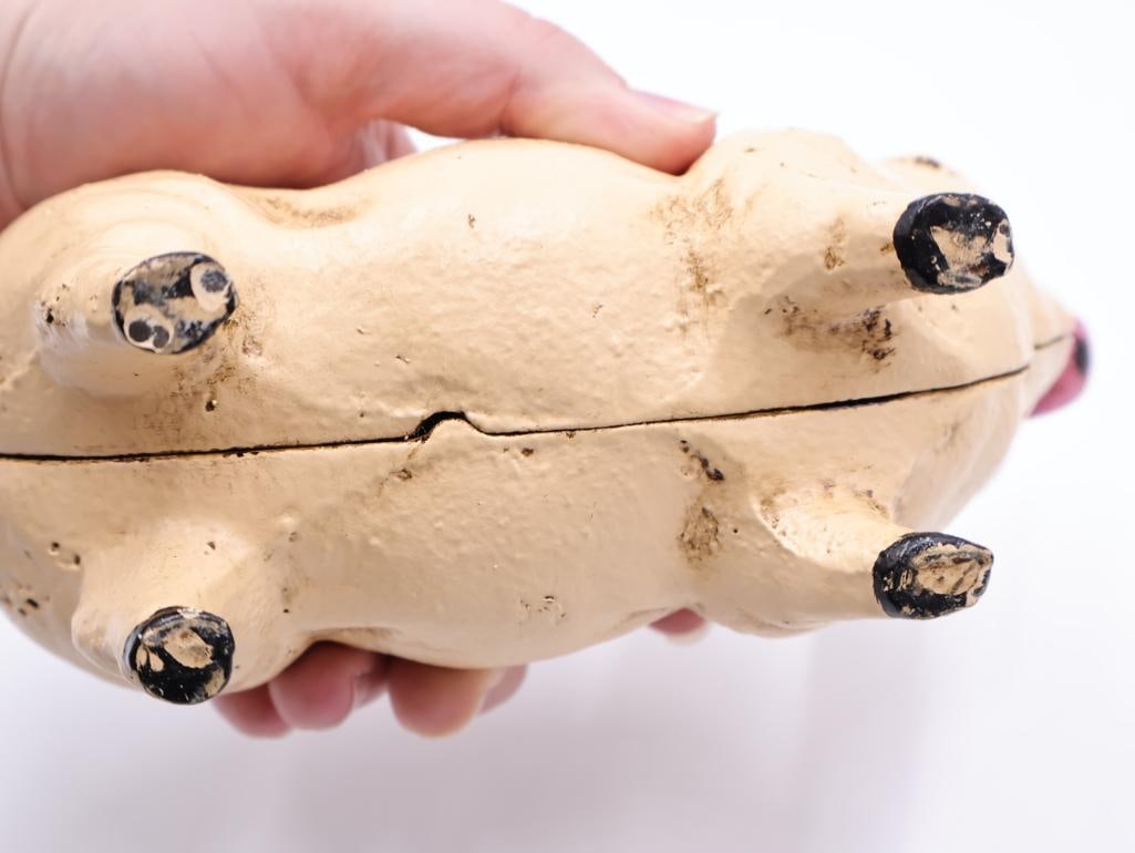 Vintage Cast Iron Pig Bank - 7