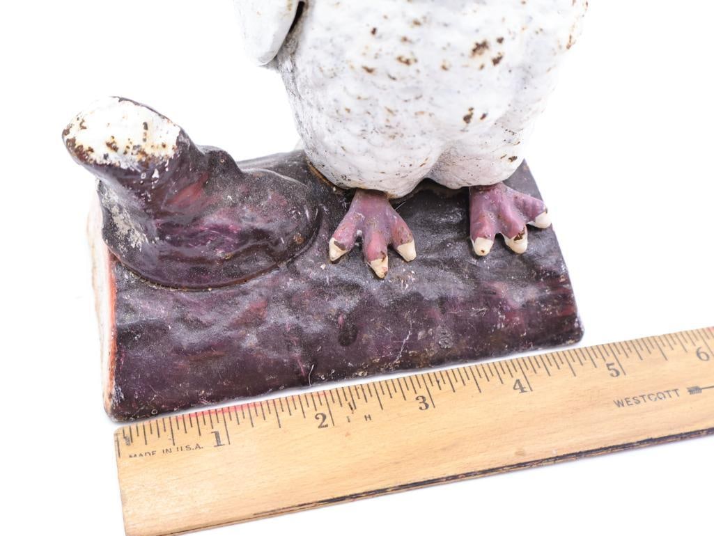 Vintage Cast Iron Owl Bank - 3