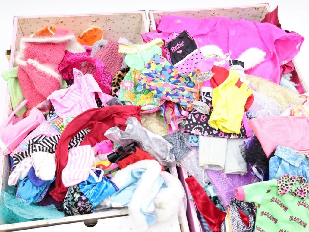 Vintage Barbie Dolls and Case Filled with Clothes - 14
