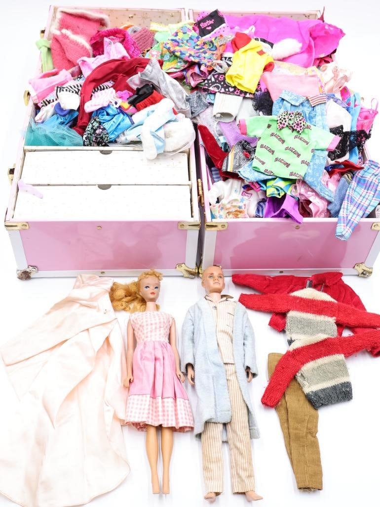 Vintage Barbie Dolls and Case Filled with Clothes (1 of 20)