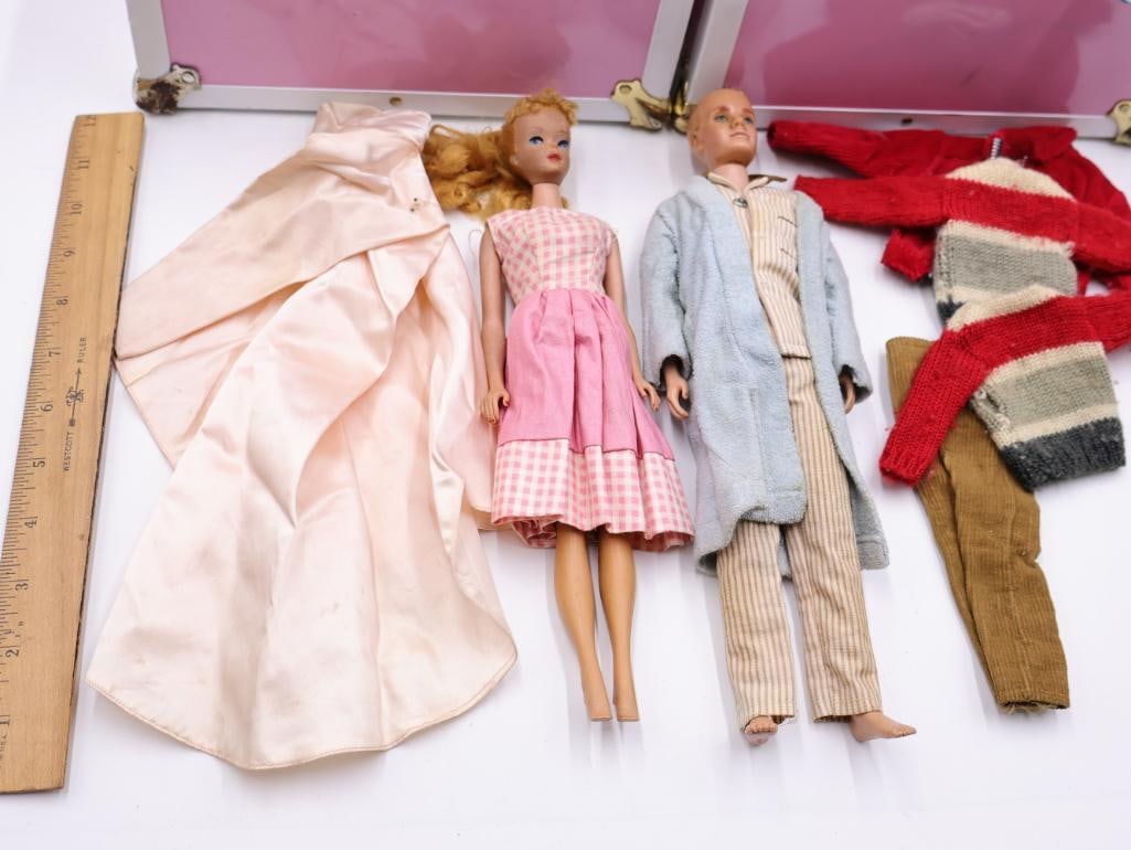 Vintage Barbie Dolls and Case Filled with Clothes - 2