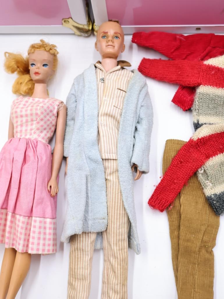 Vintage Barbie Dolls and Case Filled with Clothes - 9