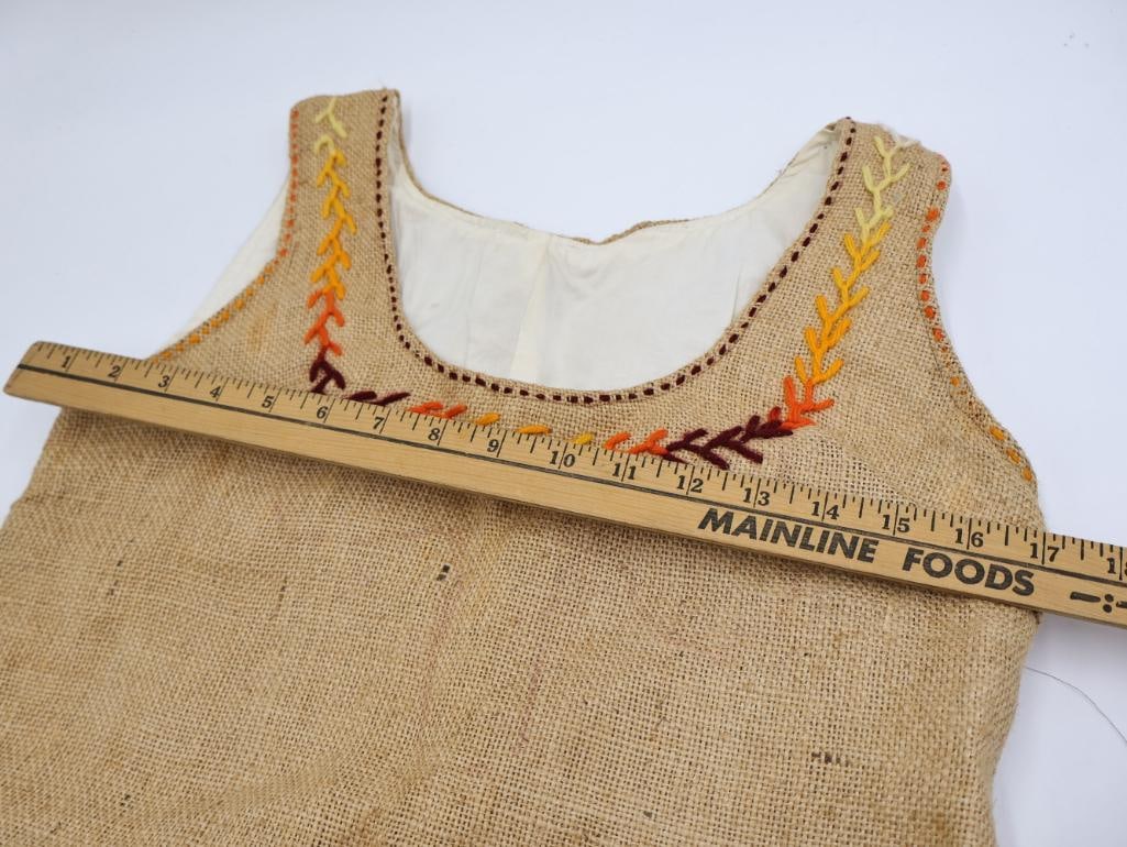 Vintage Burlap Vest and Dress - 10