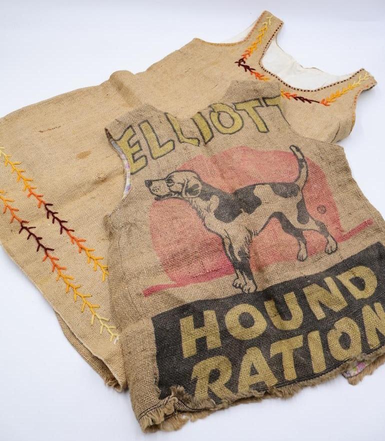 Vintage Burlap Vest and Dress (1 of 12)