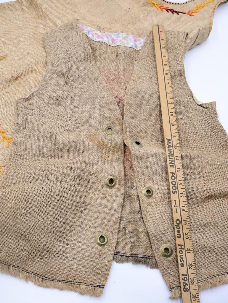 Vintage Burlap Vest and Dress - 3
