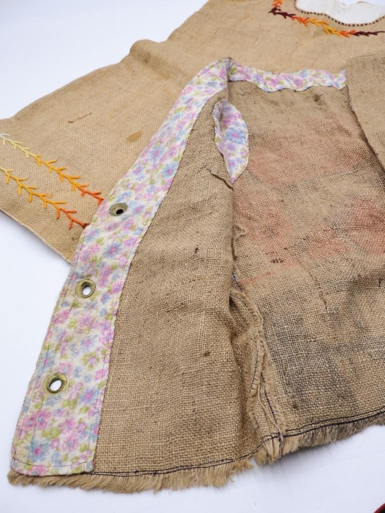 Vintage Burlap Vest and Dress - 5