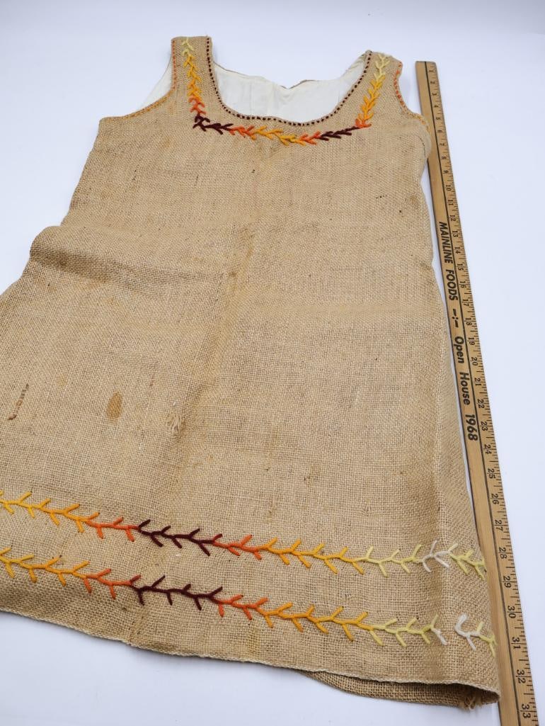 Vintage Burlap Vest and Dress - 7
