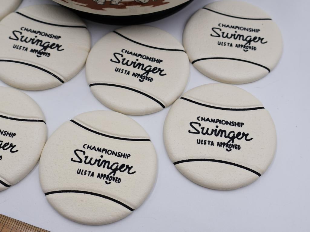 Vintage Cera 'Swinger' Ice Bucket Tennis Drink Set - 5