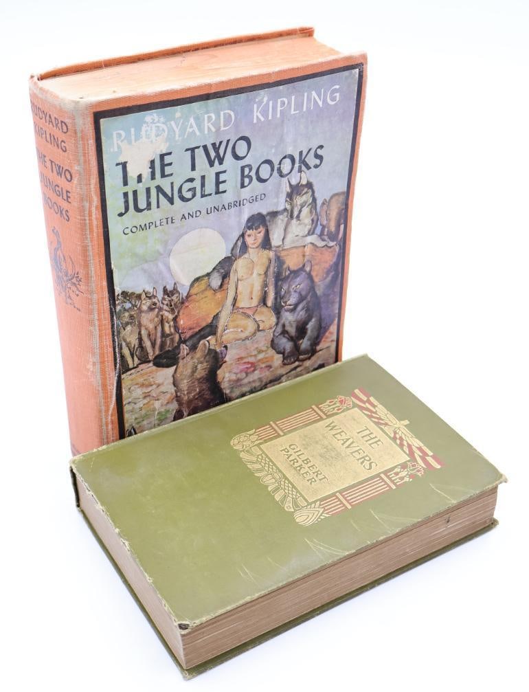 1907 The Weavers and 1930's Jungle Books: Rudyard Kipling's The Jungle Book and The Second Jungle Book into one volume, please see all photos for condition