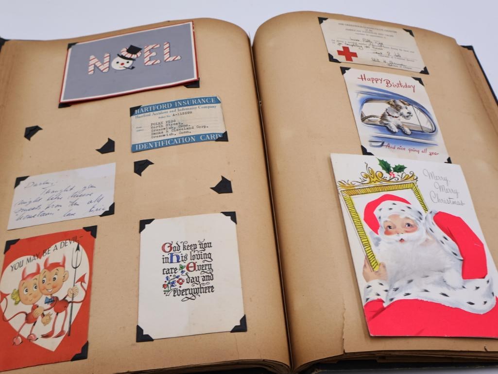 1950's Scrapbook featuring Travel Europe and Holiday Cards - 17