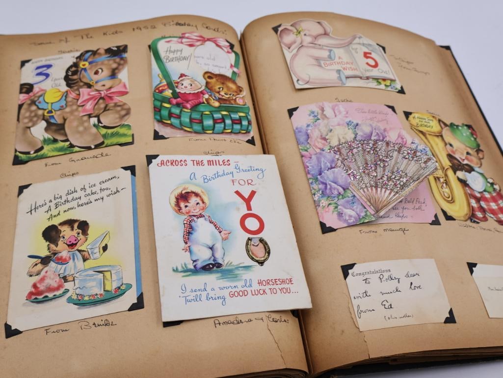 1950's Scrapbook featuring Travel Europe and Holiday Cards - 18