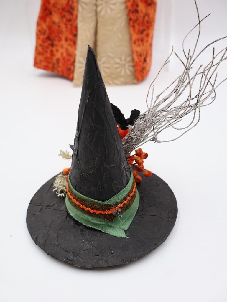 Vintage Doll with Handmade Witches Hat and Staff - 10