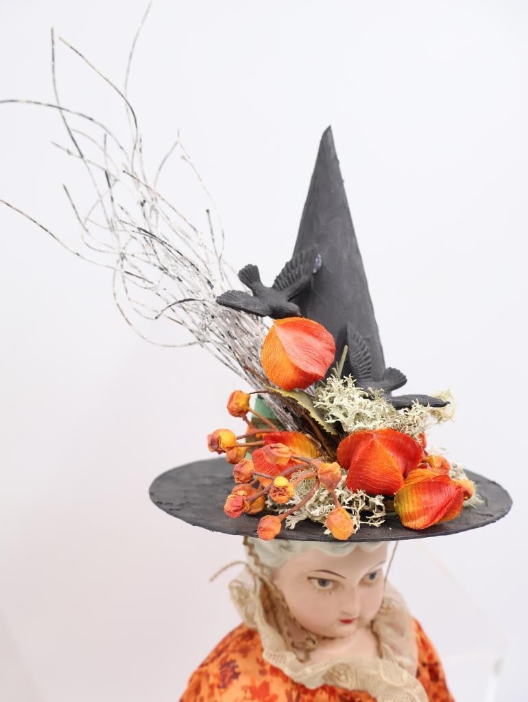 Vintage Doll with Handmade Witches Hat and Staff - 2