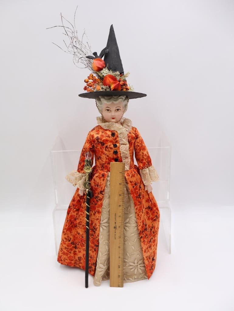 Vintage Doll with Handmade Witches Hat and Staff - 9