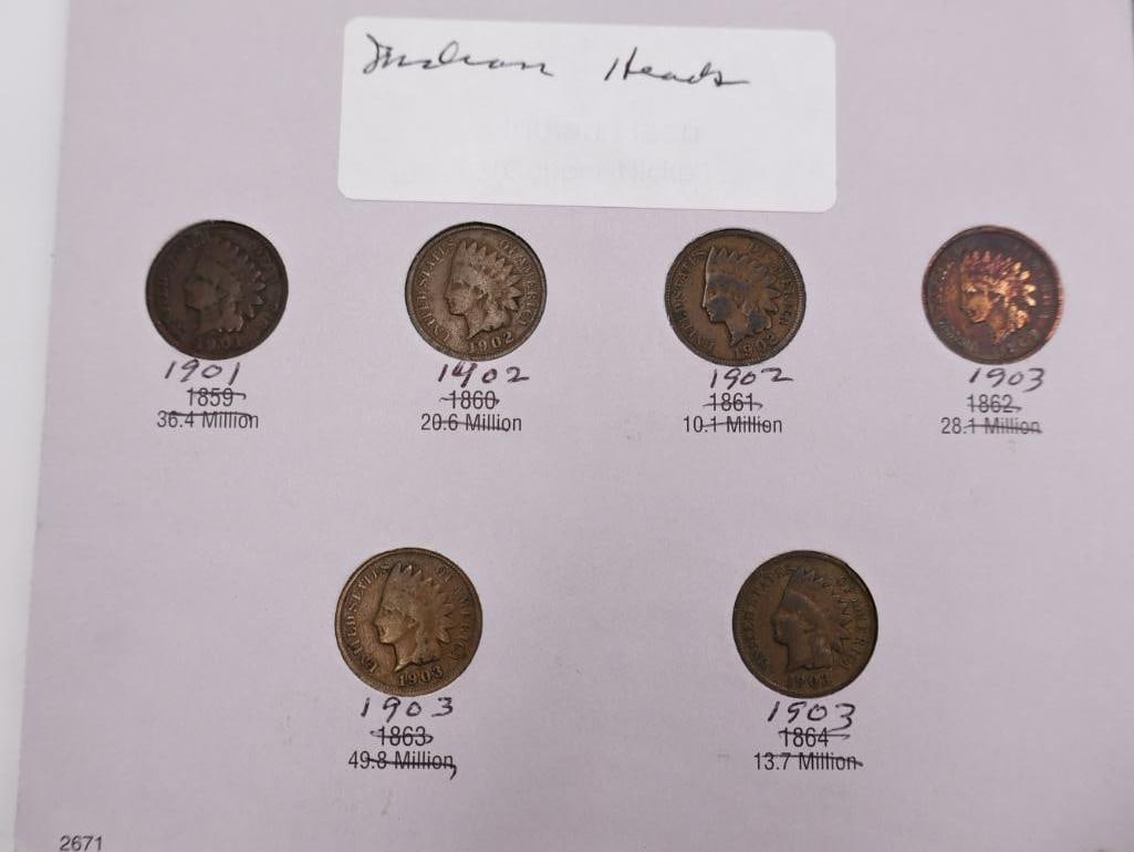 Full Indian Head Cent Coin Folder - 6