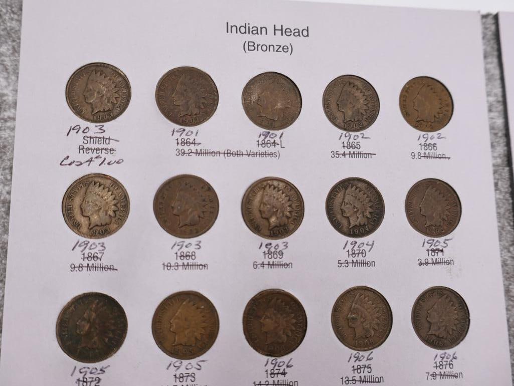 Full Indian Head Cent Coin Folder - 7
