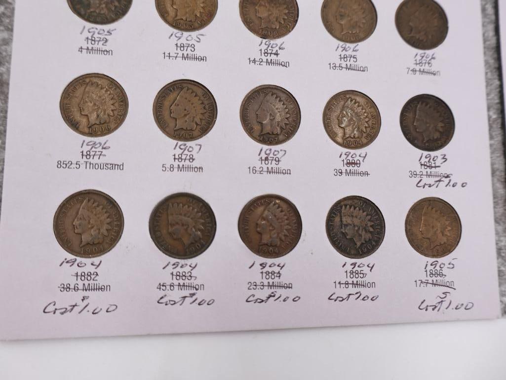 Full Indian Head Cent Coin Folder - 8