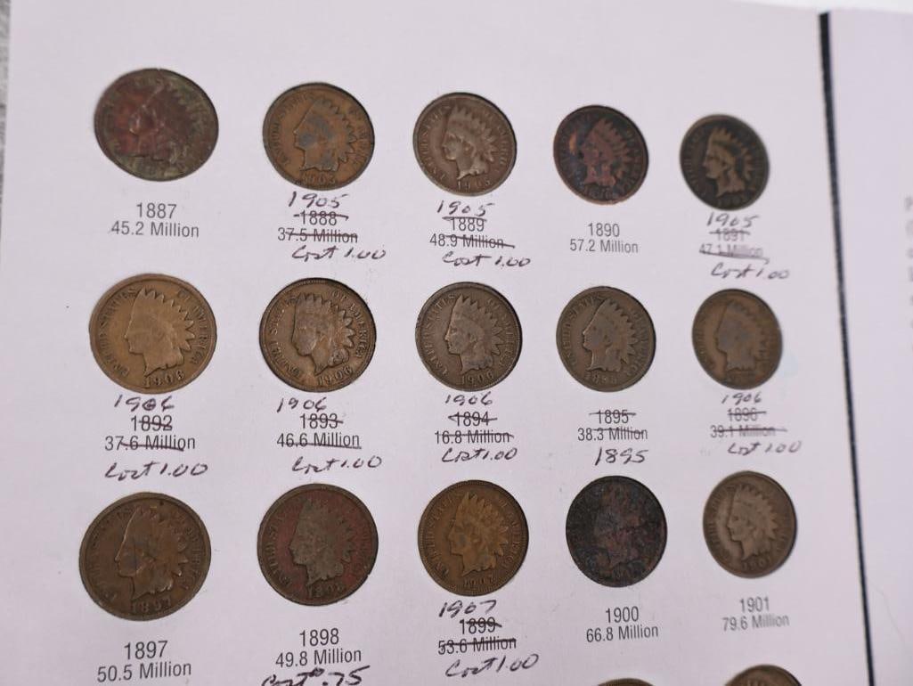 Full Indian Head Cent Coin Folder - 9
