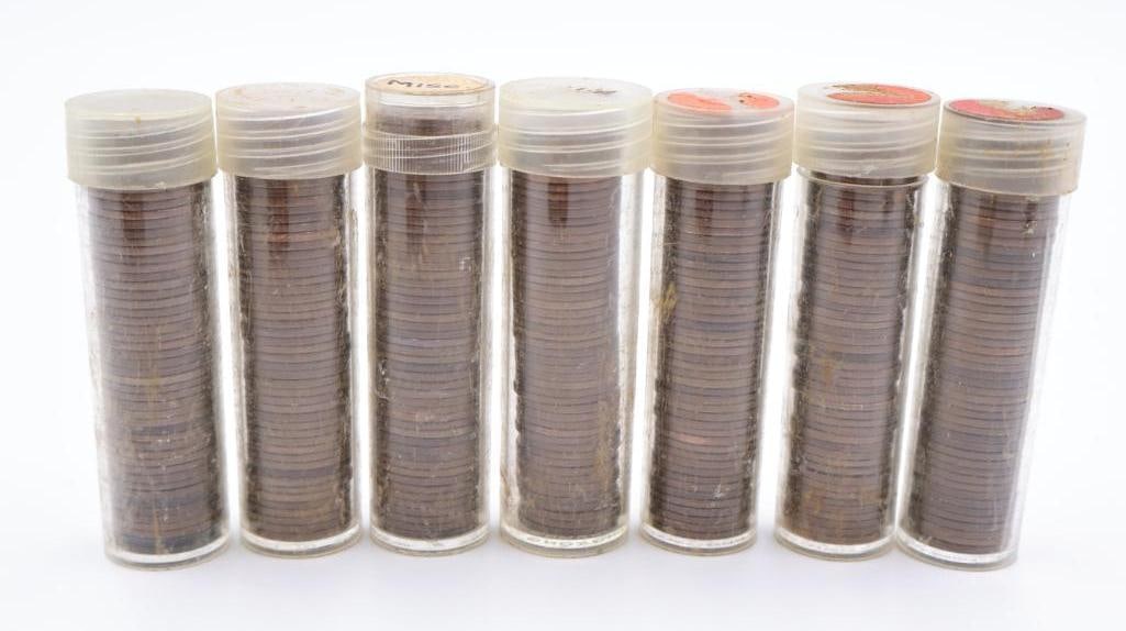 Seven Tubes Full of Lincoln Wheat Pennies (1 of 4)