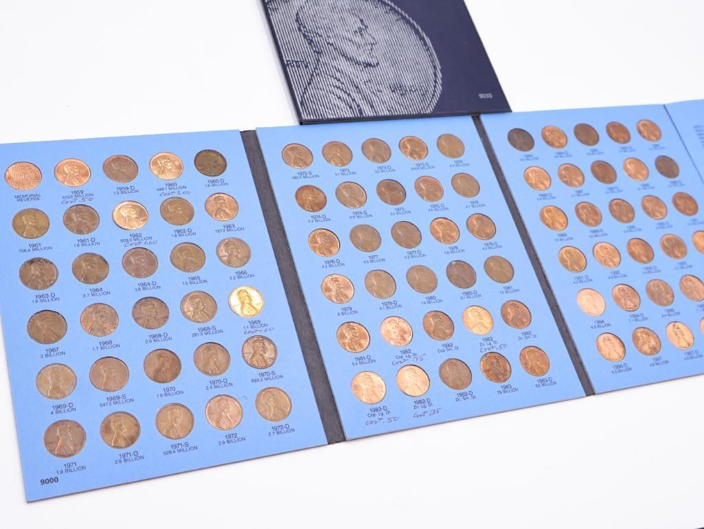 Three Full of Wheat and Lincoln Memorial Penny Coin Folders including Steel Pennies - 10