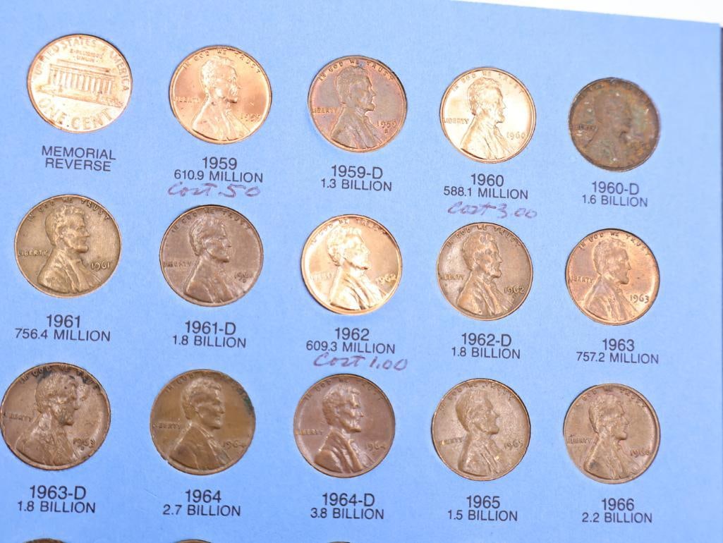 Three Full of Wheat and Lincoln Memorial Penny Coin Folders including Steel Pennies - 11
