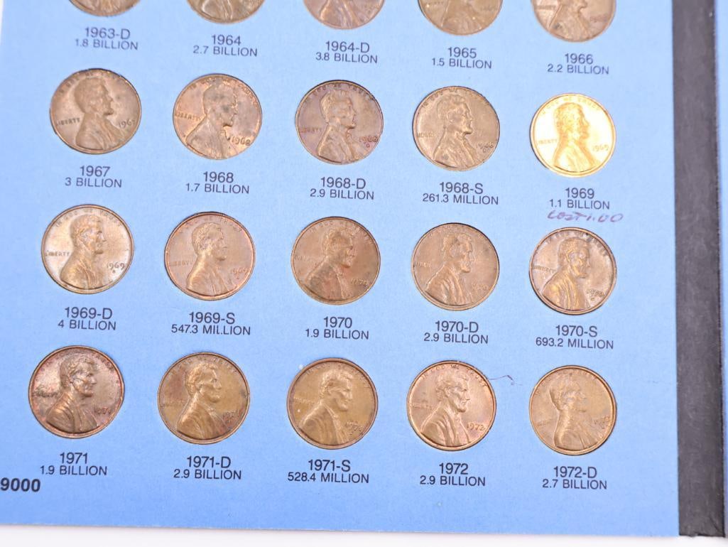 Three Full of Wheat and Lincoln Memorial Penny Coin Folders including Steel Pennies - 12