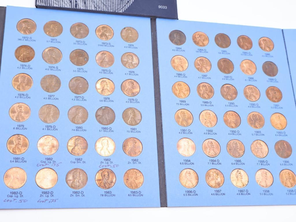 Three Full of Wheat and Lincoln Memorial Penny Coin Folders including Steel Pennies - 13