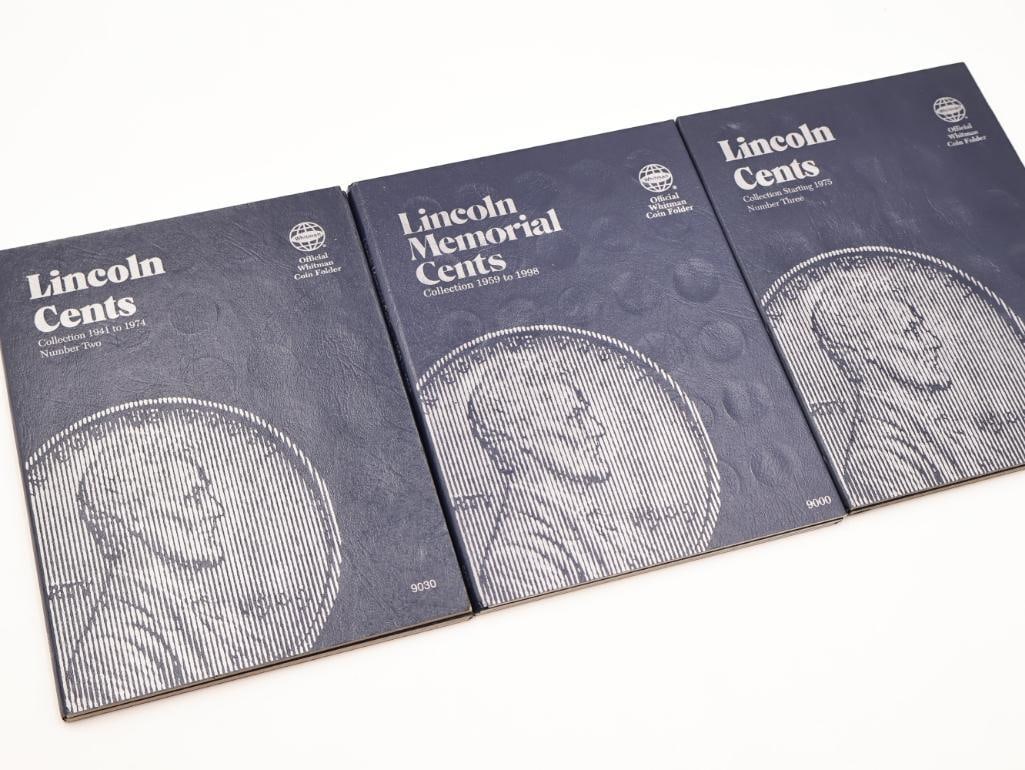 Three Full of Wheat and Lincoln Memorial Penny Coin Folders including Steel Pennies: Please see all photos for what is actually included. This collector modified many of the folders and renamed the slots for the coins