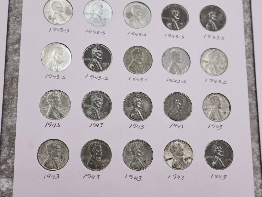 Two Full Lincoln Wheat and Memorial Pennies, One Full of Steel Pennies - 13