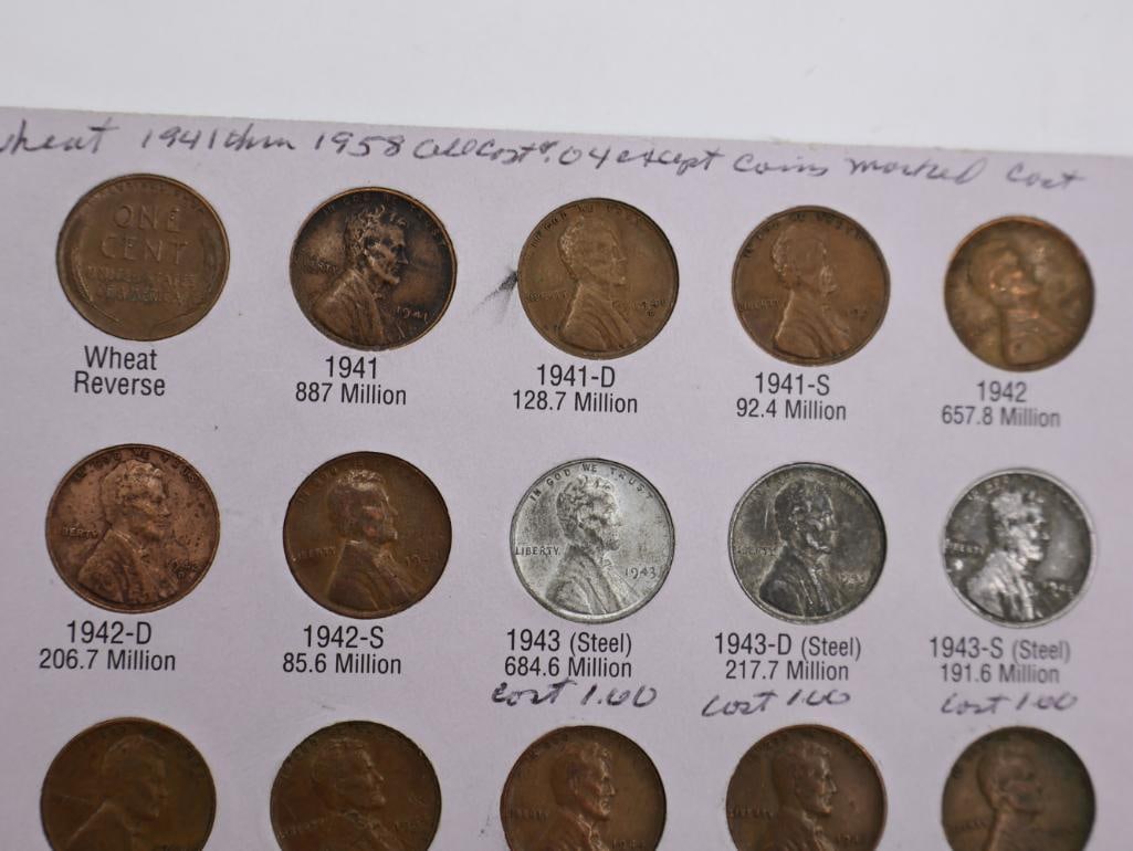 Two Full Lincoln Wheat and Memorial Pennies, One Full of Steel Pennies - 4