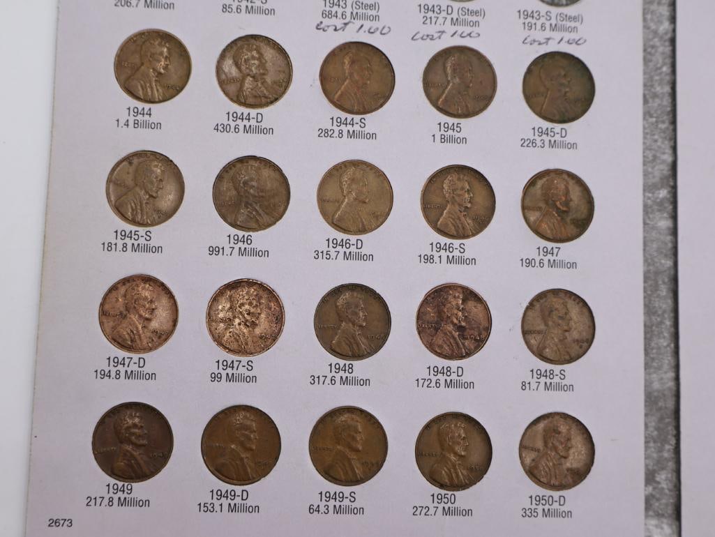 Two Full Lincoln Wheat and Memorial Pennies, One Full of Steel Pennies - 5