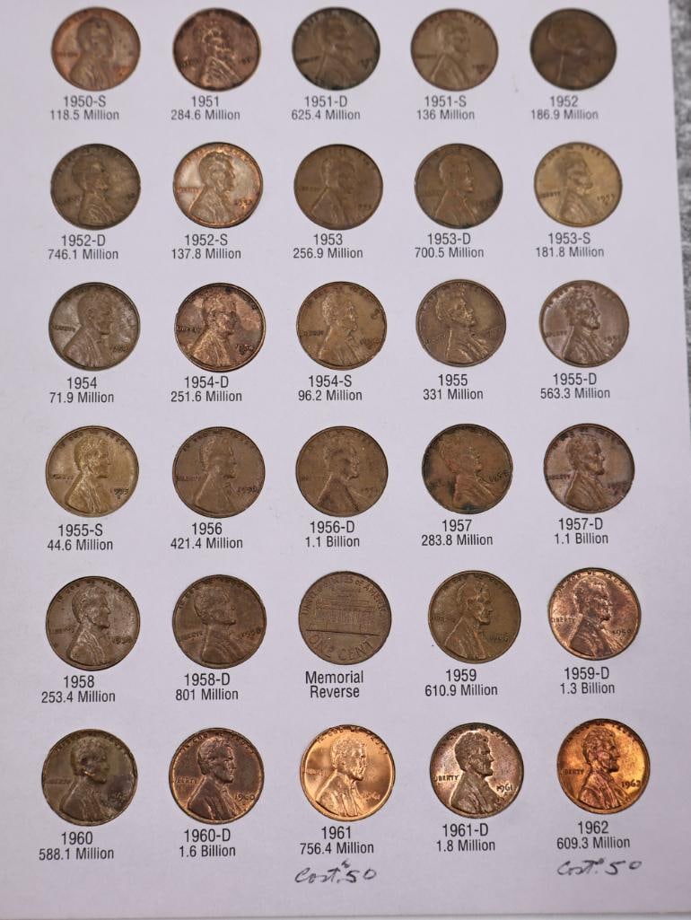 Two Full Lincoln Wheat and Memorial Pennies, One Full of Steel Pennies - 6