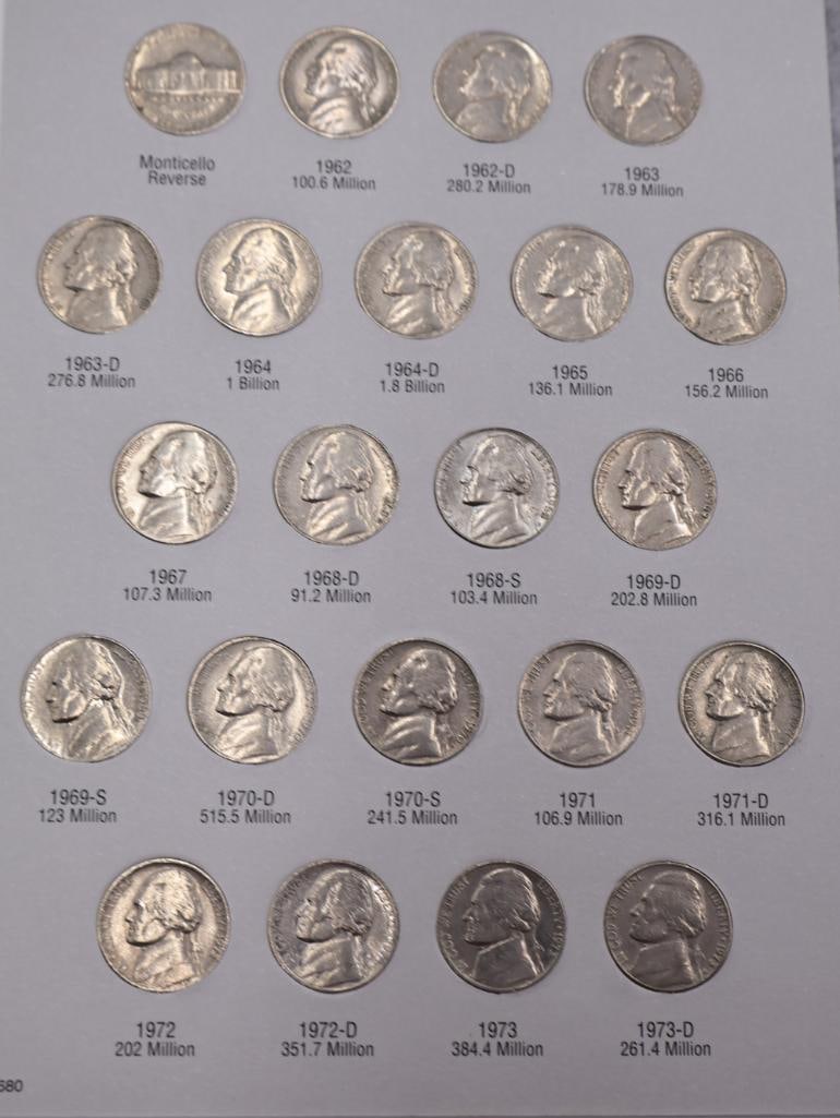 Four Coin Folders Full of Jefferson Nickels - 13
