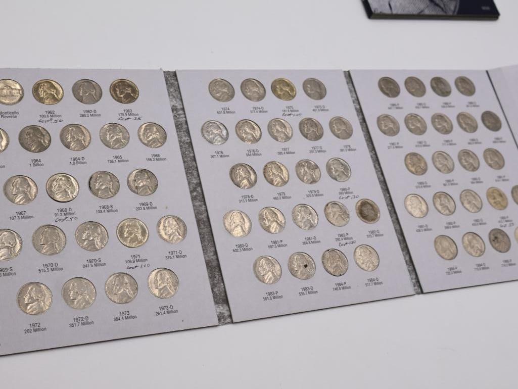 Four Coin Folders Full of Jefferson Nickels - 17