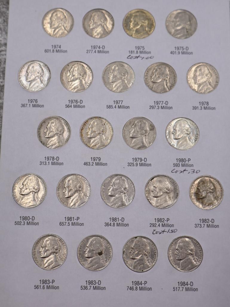 Four Coin Folders Full of Jefferson Nickels - 19
